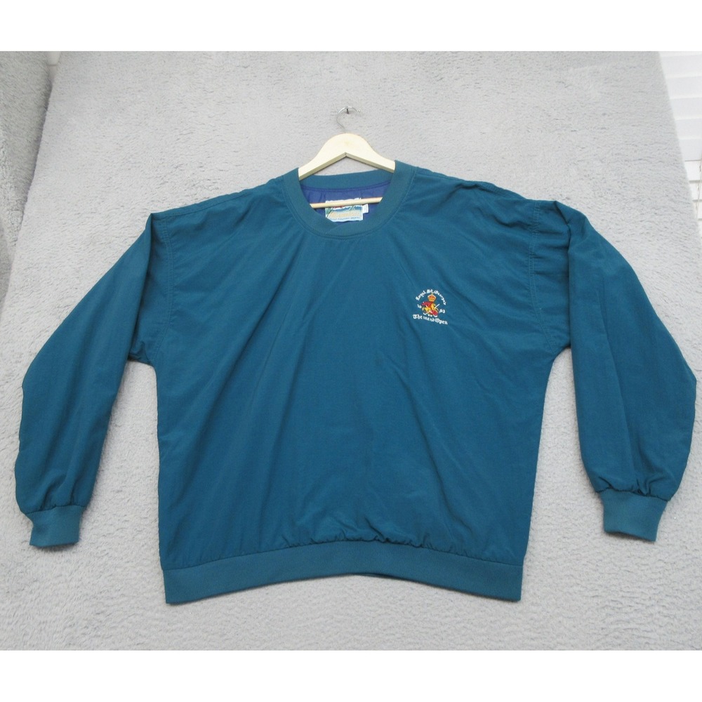 Vintage 1993 Royal St Georges Open Pullover Jacket Mens XL Blue Golf Headwind